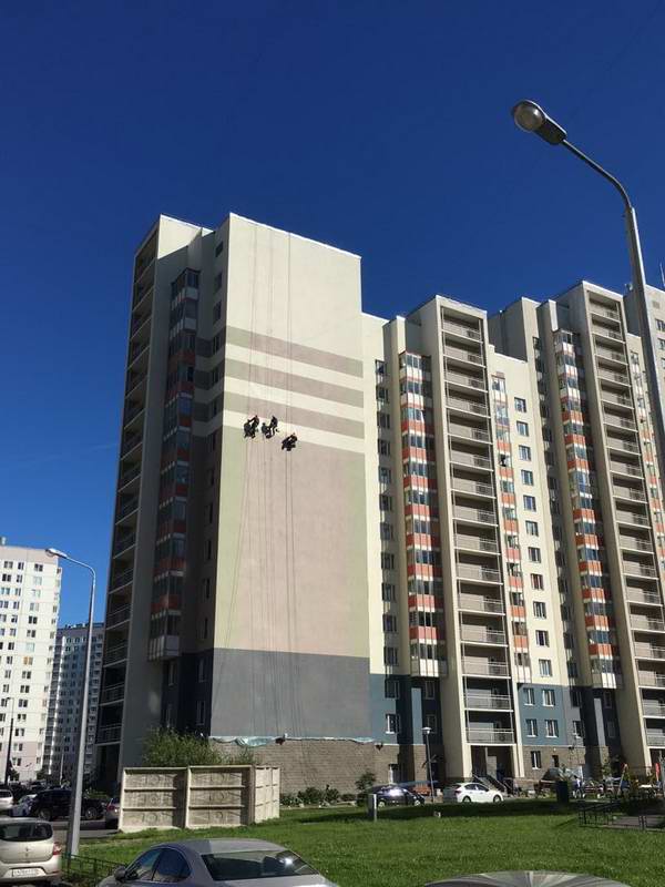 Ремонт фасада жилого дома в Приморском районе